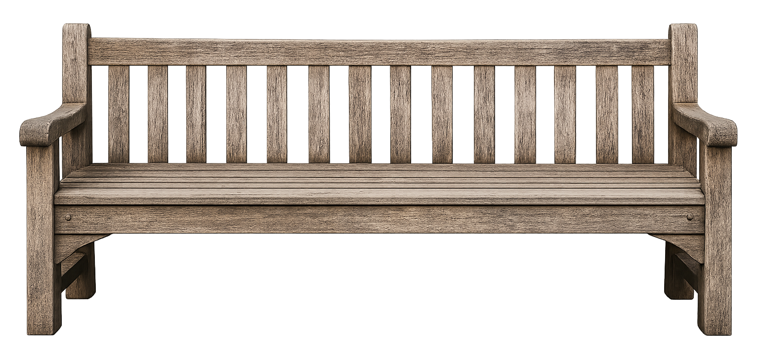 Debris cover featuring a bench